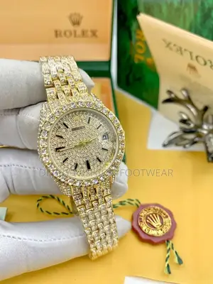 Stoned Rolex Watch and Bracelet