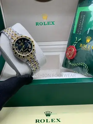 Stoned Rolex Watch and Bracelet