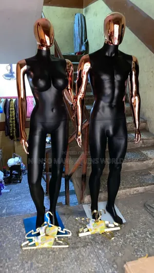 Matt Black And Rose Gold Male And Female Mannequins