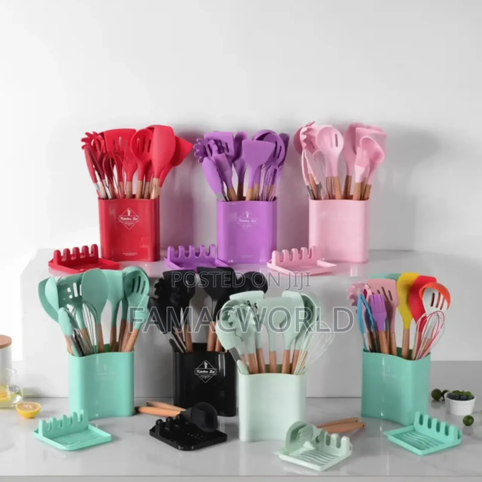 Silicon Set With Spoon Rest