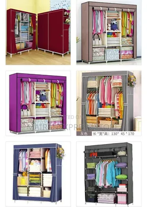 8 Compartments Cloth Storage Wardrobe (Size: 130x45x175)