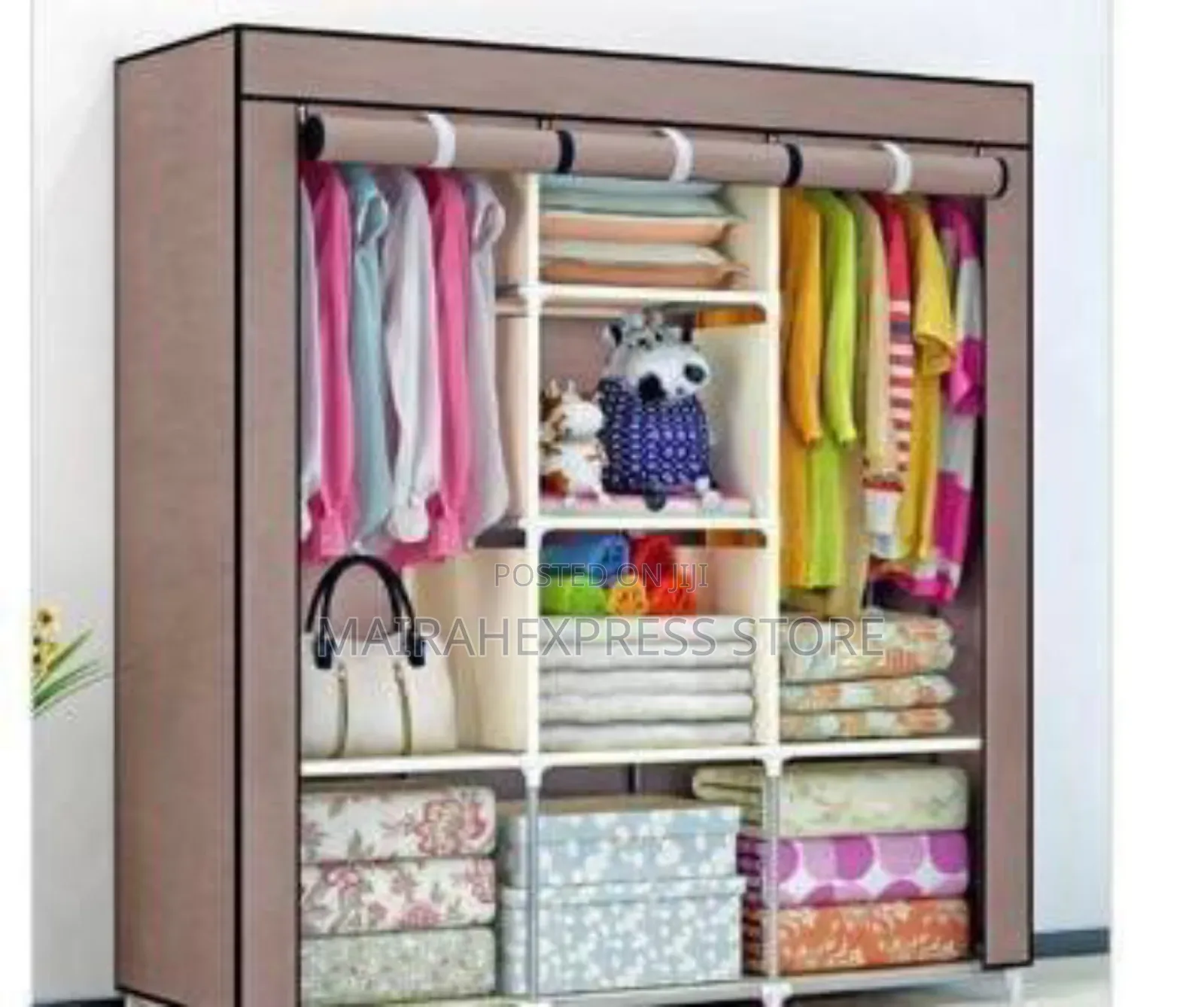 8 Compartments Cloth Storage Wardrobe (Size: 130x45x175)