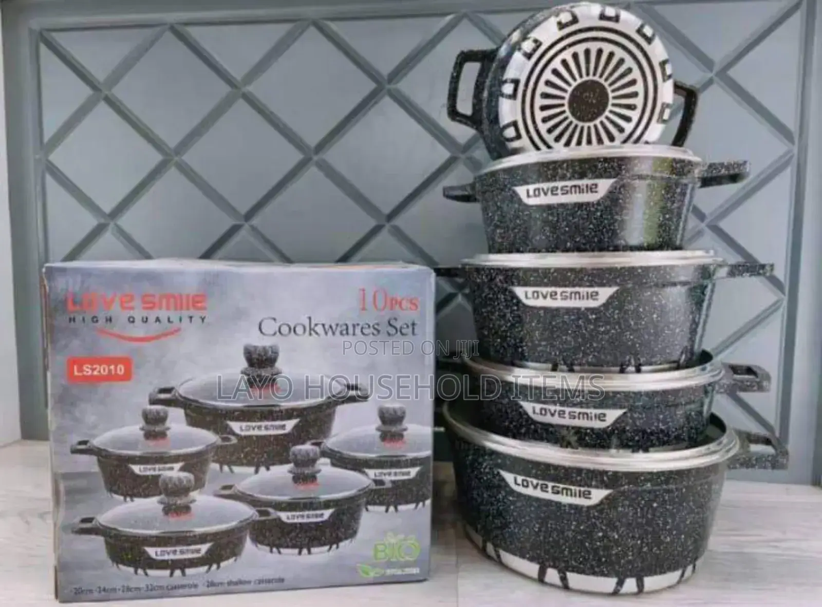 10pcs Love Smile Cookware Set