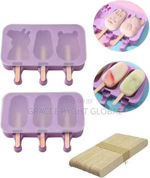 Silicone Cartoon Popsicles Mold With Lid