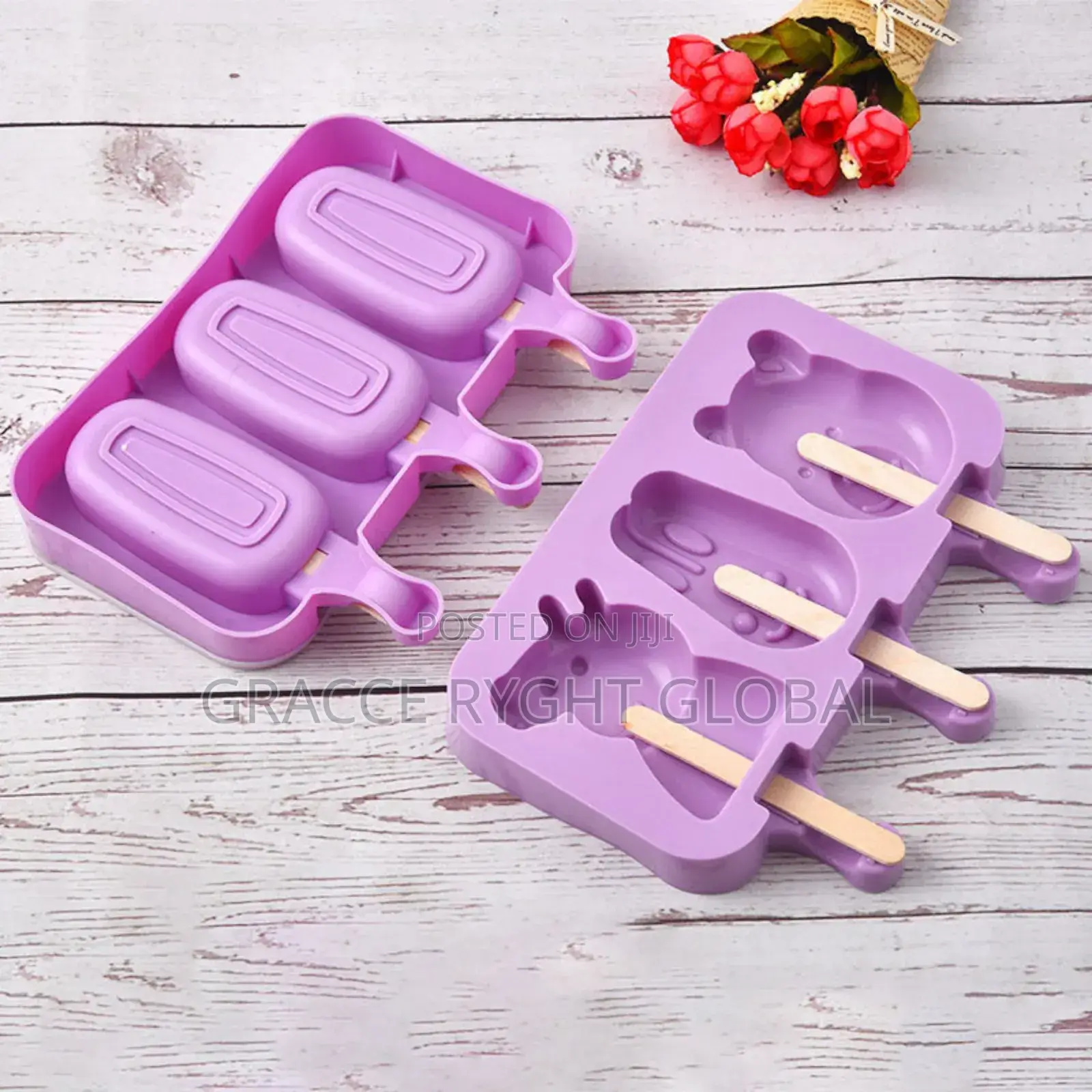 Silicone Cartoon Popsicles Mold With Lid