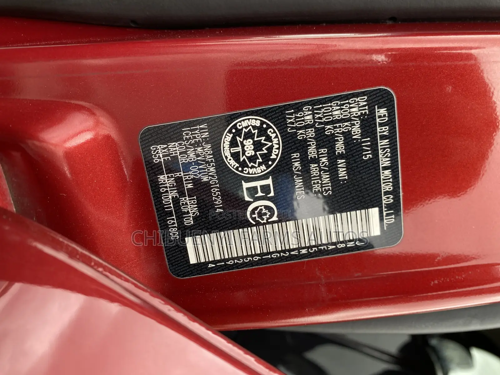 Nissan Juke 2015 Red