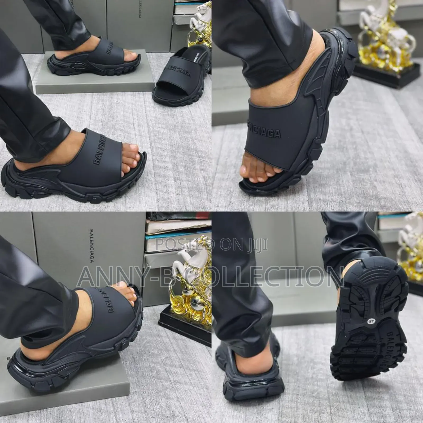 Original Black Balenciaga Pam Slides