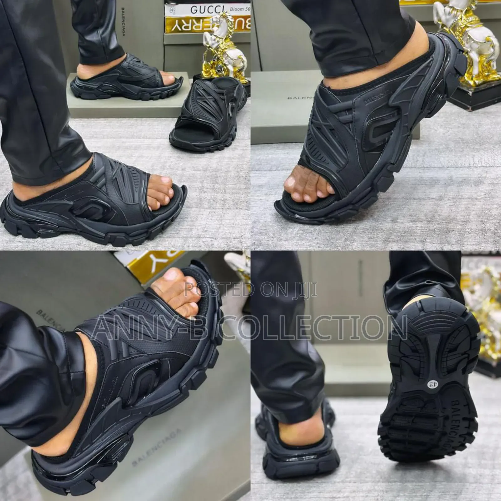 Original Black Balenciaga Pam Slides