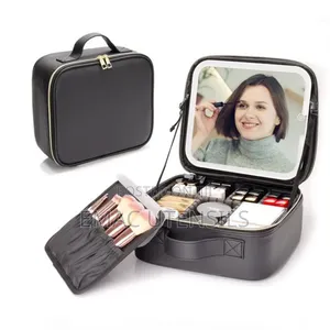 New Fashion Large Capacity Makeup Bag With Mirror LED Light