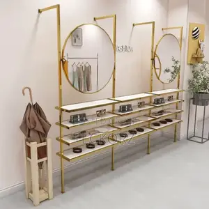 Luxury Gold Boutique Wall Mounted Product Display