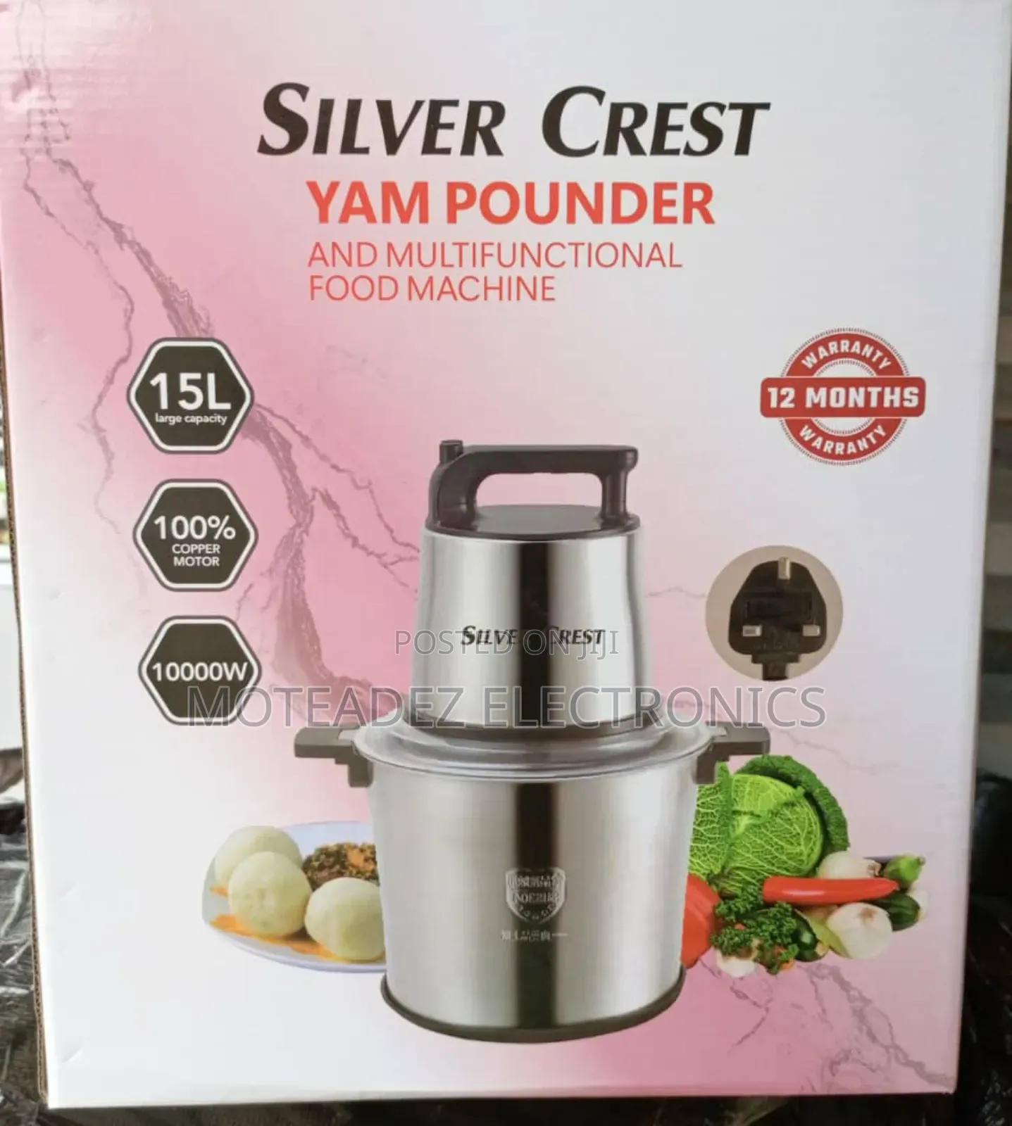 Silver Crest 15L Yam Pounder and Multipurpose Food Processor