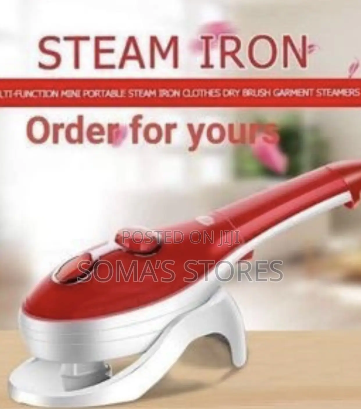 Red Steam Iron
