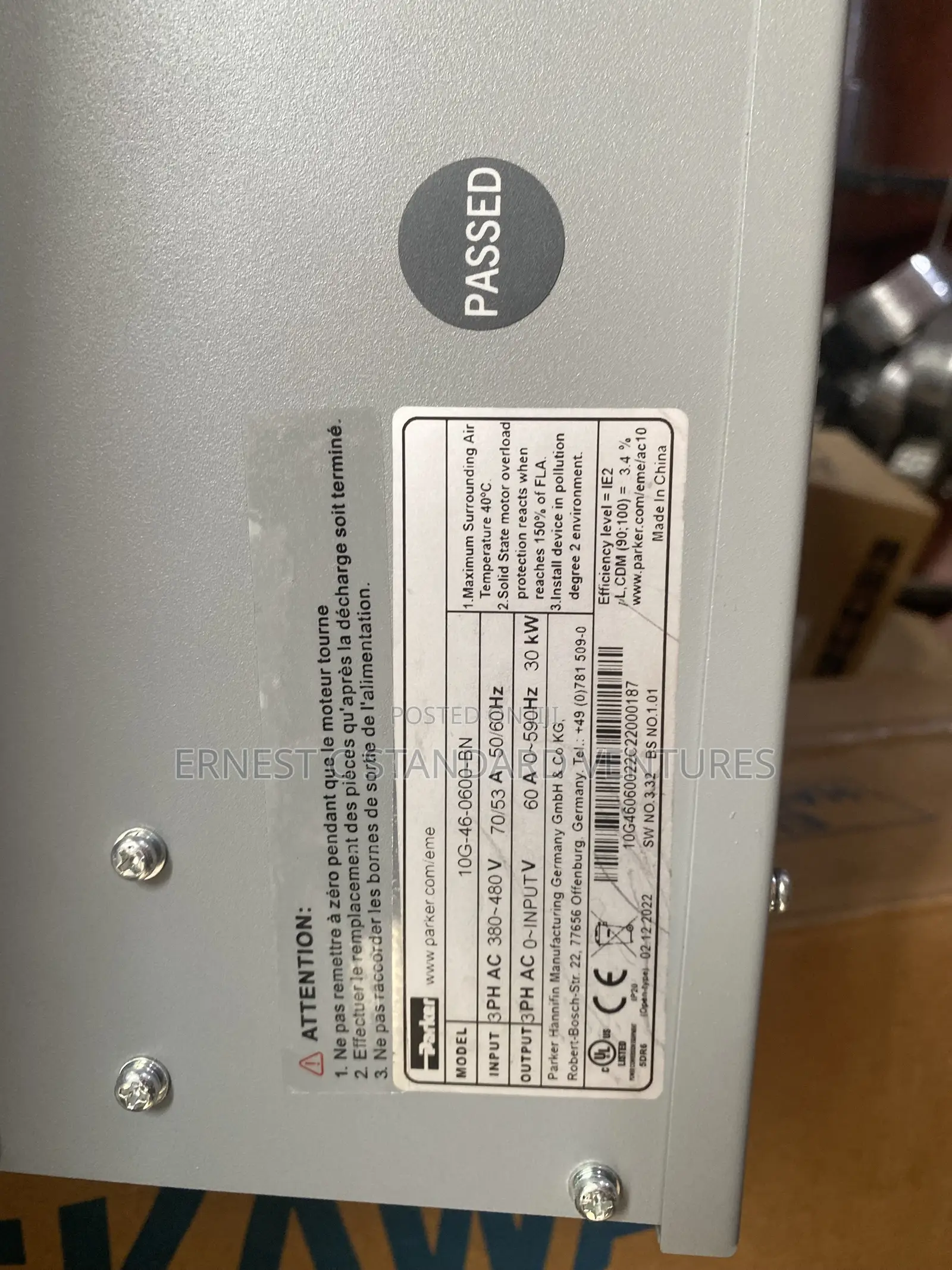 Variable Frequency Drive Parker 30kw / 40hp