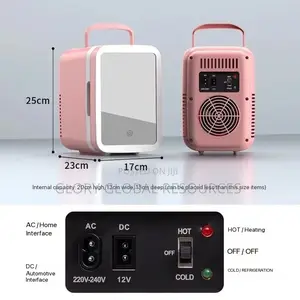 Mini Portable Car/Home Fridge With Led Mirror Electric Coo