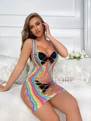Sexy Rainbow Fishnet Body Stocking Lingerie