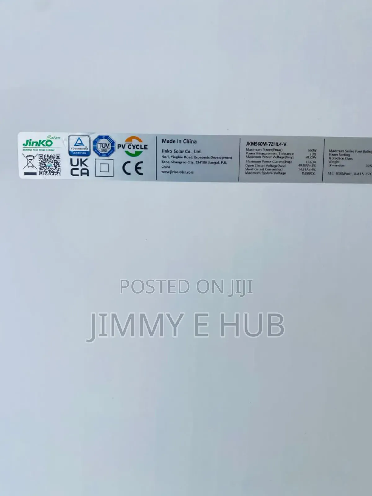 Jinko Solar 560W SP Model