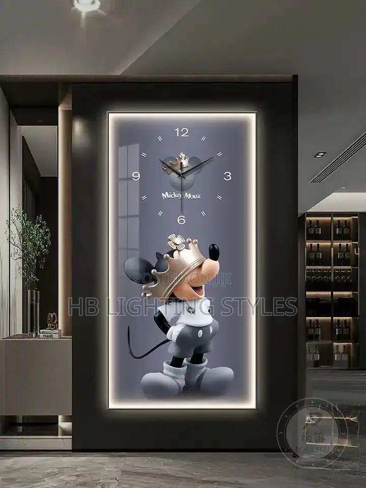 Modern Home Wall Decor Wall Clock Led Light Painting