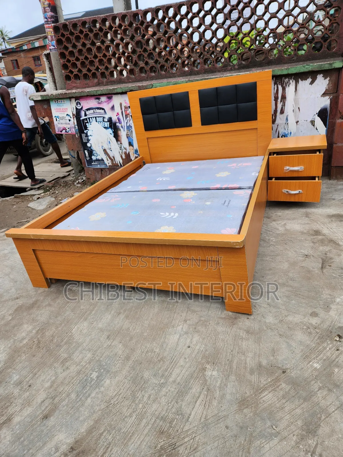 Plain 4.5by6 Wooden Bed Set