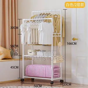 2layers Multifunctional Clothes/Shoes/Bag Rack With Wheels