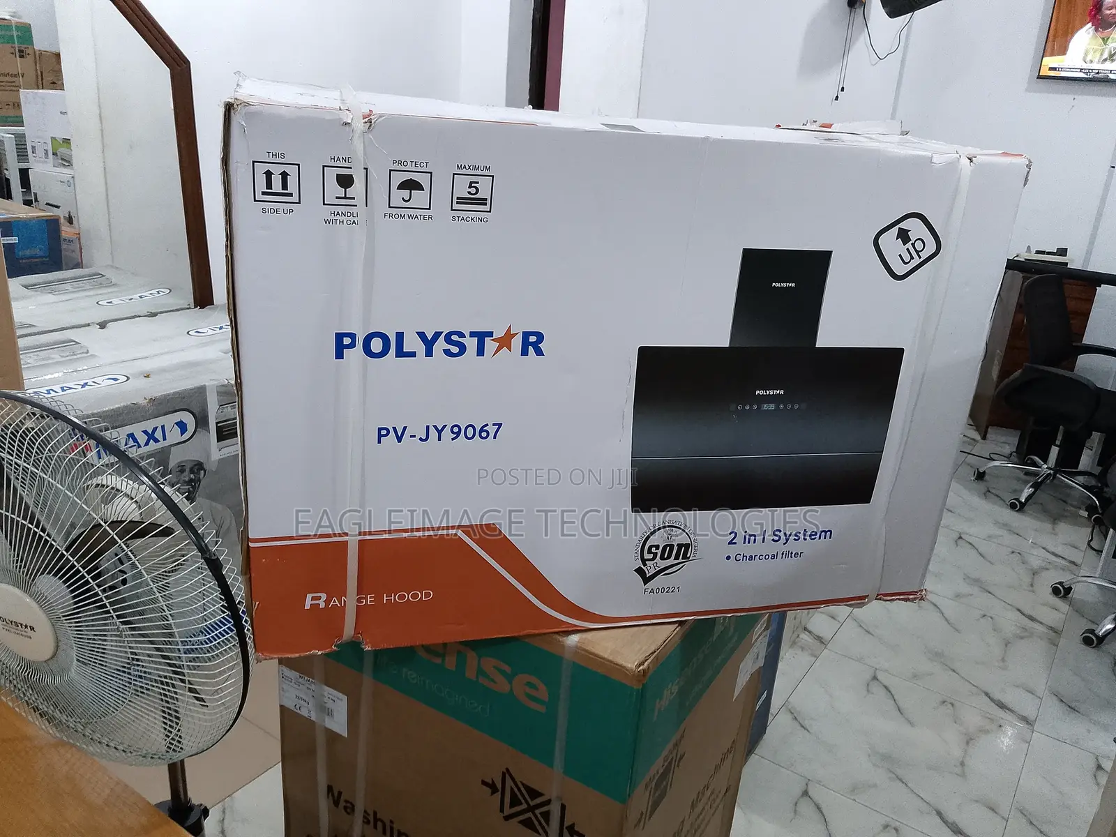 2 in 1 System Polystar 90cm Extractor Rangehood Pv-Jy9067