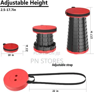 Portable Adjustable Height Folding Telescopic Stool