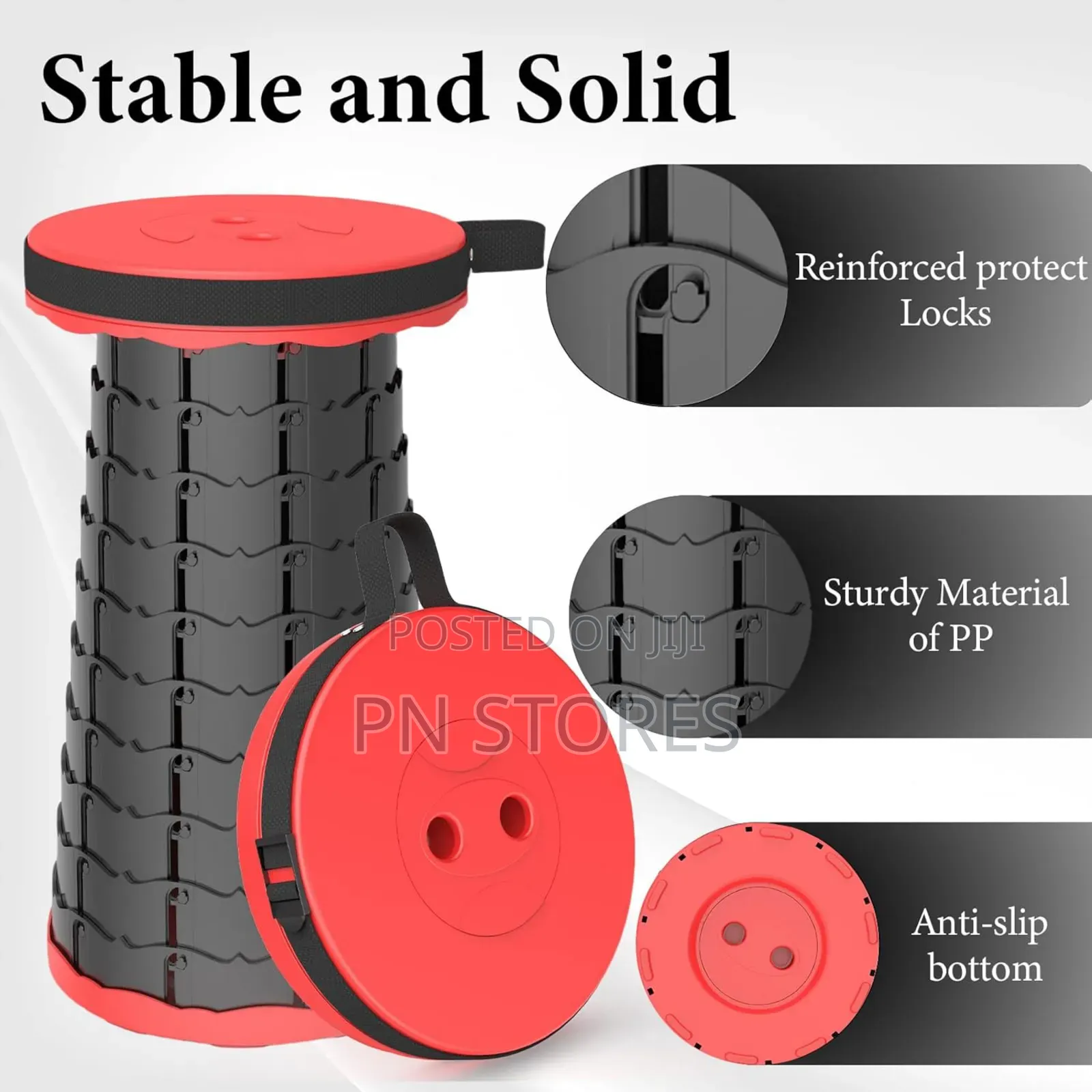Portable Adjustable Height Folding Telescopic Stool