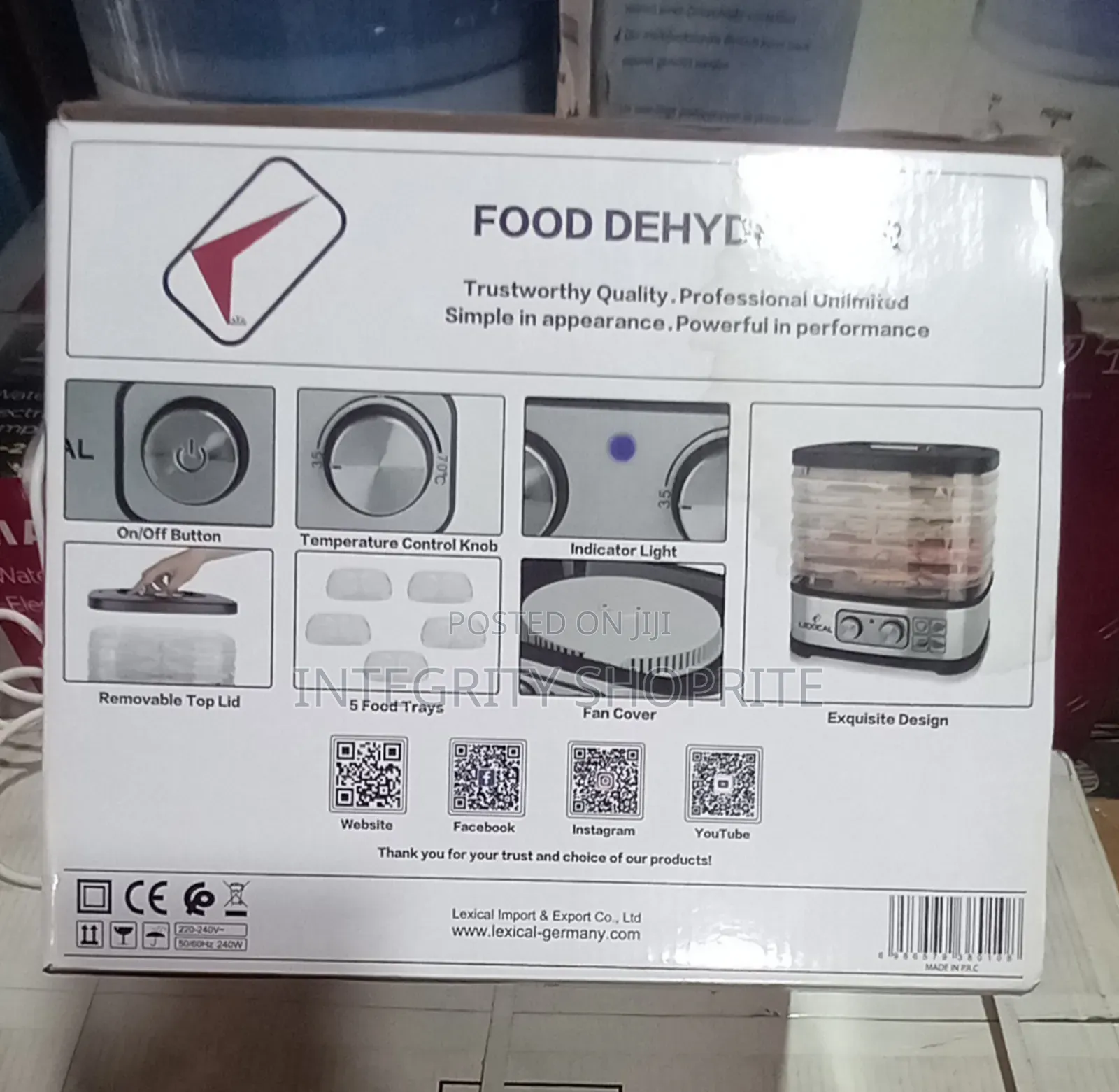 Lexical 5-Layer Household Food Dehydrator Machine