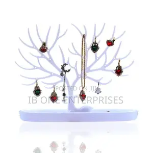 White Earrings Necklace Ring Bracelet Jewelry Deer Stand