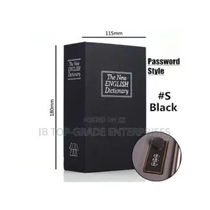 Black Color Hidden Secret Key Lock Mini Safe Book