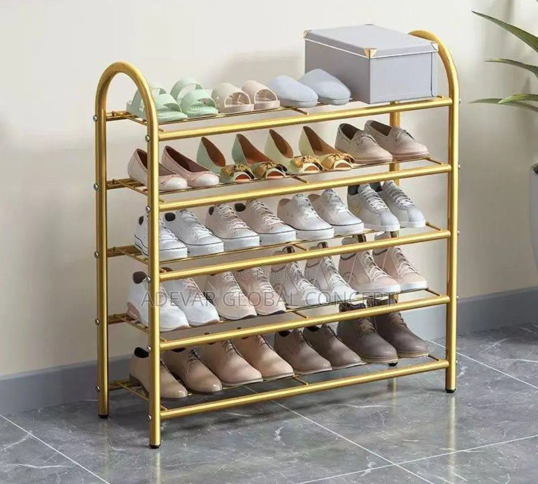 5layers High Quality Golden Shoe Rack