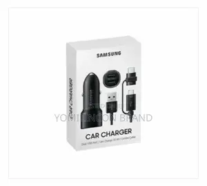 Samsung Car Charger Dual USB Port, Charger Combo Cable 15W