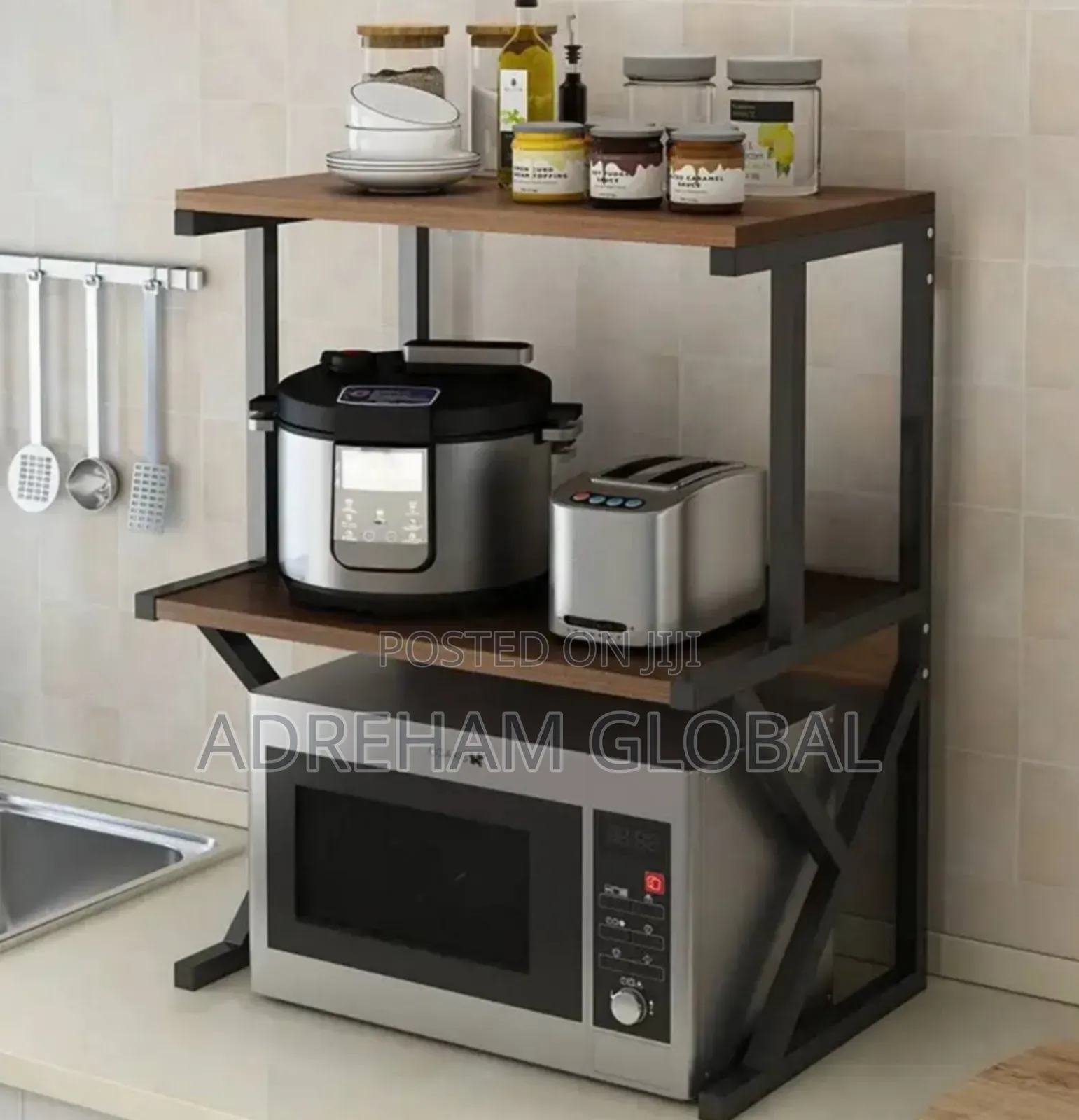 Multifunctional Storage Rack for Microwave Oven Stand Shelf