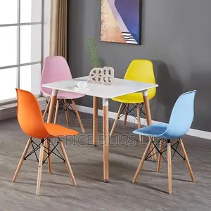Square Dinning Table and Mutlti-Colour Chairs