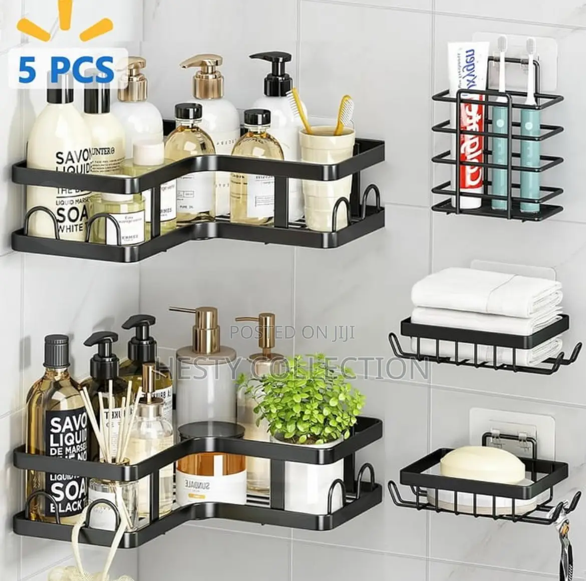 5 Pieces Corner Shelf Bathroom Organizer Shower Candy