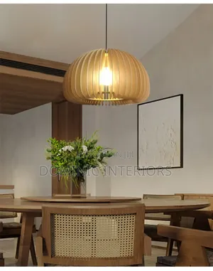 Modern Wood Pumpkin Pendant Light