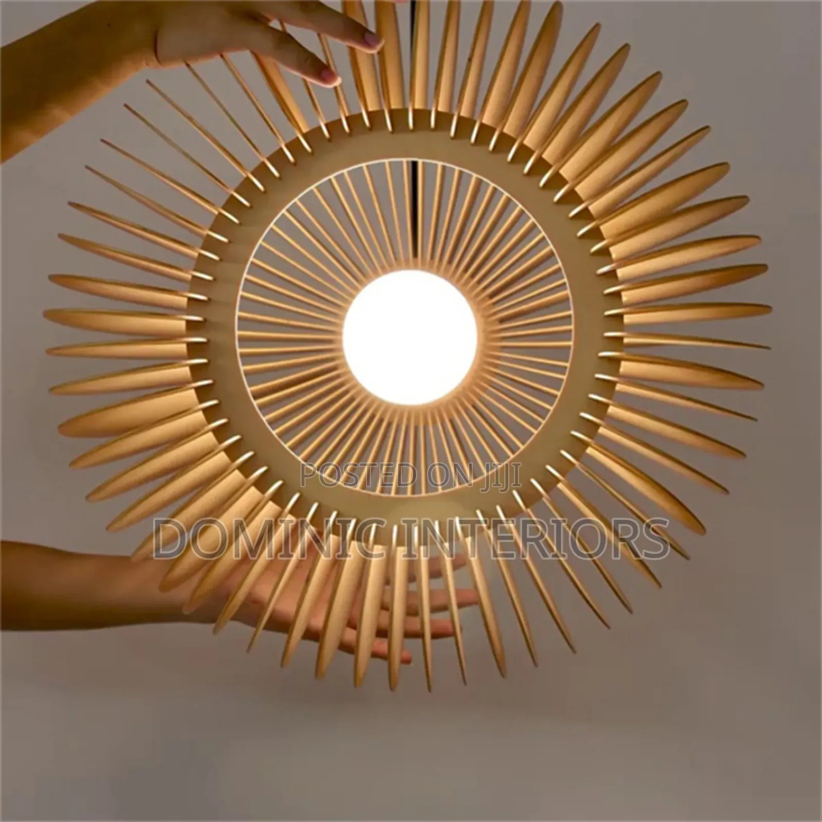 Modern Wood Pumpkin Pendant Light