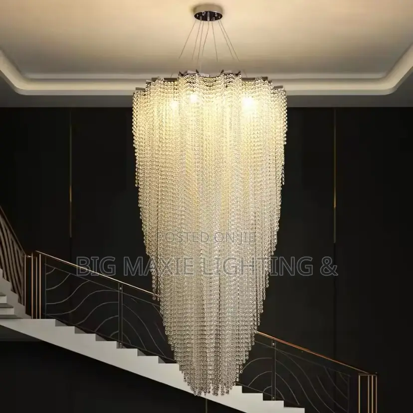 Modern Luxury Crystal Long Ceiling Chandelier