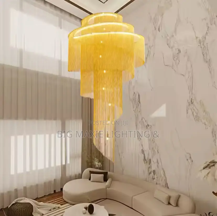 Modern Luxurious Spiral Chain Chandeliers