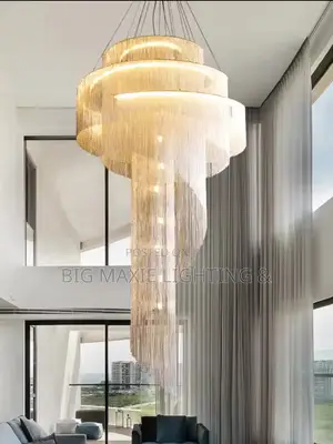 Modern Luxurious Spiral Chain Chandeliers