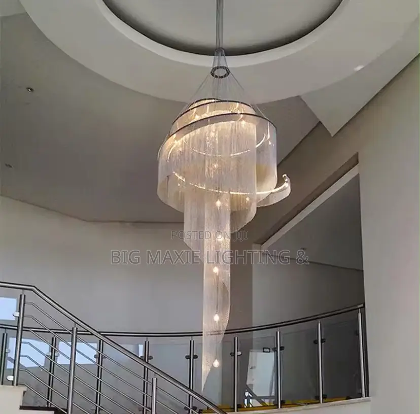 Modern Luxurious Spiral Chain Chandeliers