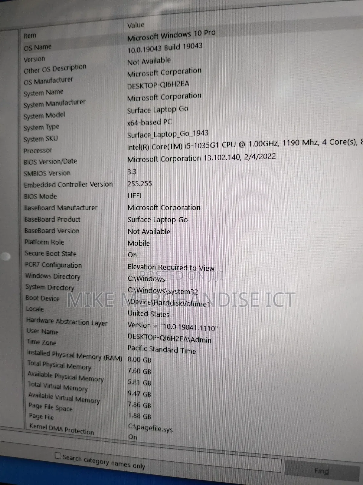 Laptop Microsoft Surface Go 8GB Intel Core I5 SSD 256GB