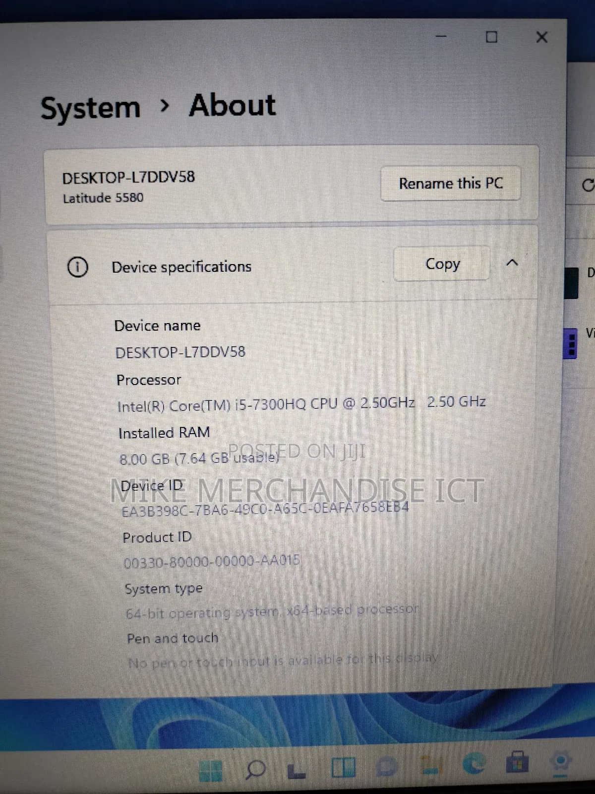 Laptop Dell Latitude 5580 8GB Intel Core I5 SSD 256GB