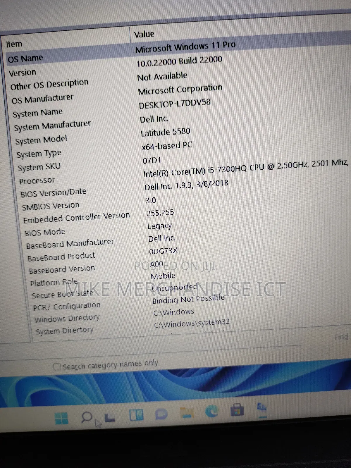 Laptop Dell Latitude 5580 8GB Intel Core I5 SSD 256GB
