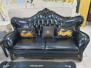 Egyptian Leather Royal Sofa
Set, 2 Side Stool Table