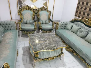 High Quality Egyptian Royal Fabric 9 Seater Sofa, 2stool
