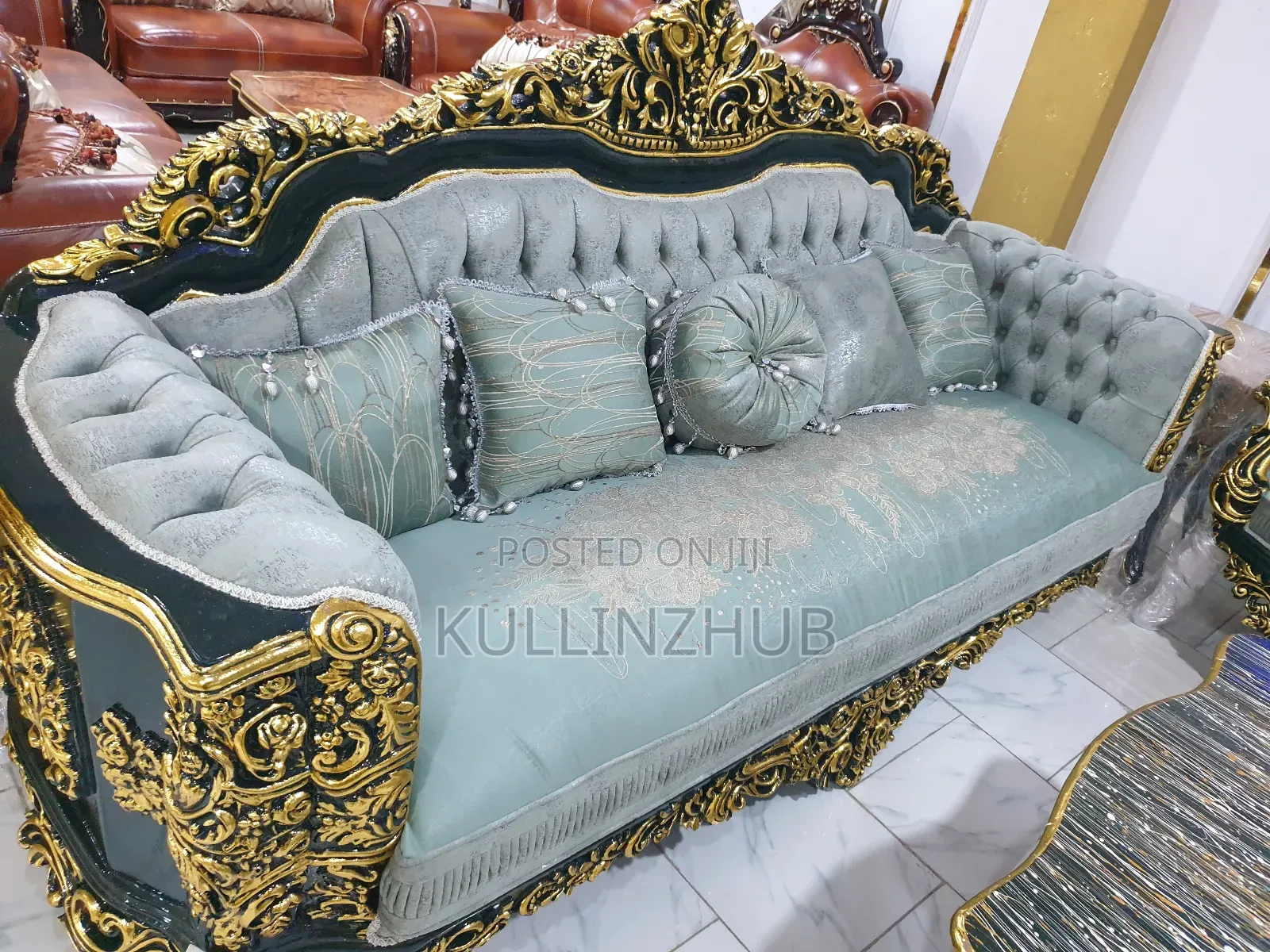 High Quality Egyptian Royal Fabric 9 Seater Sofa, 2stool