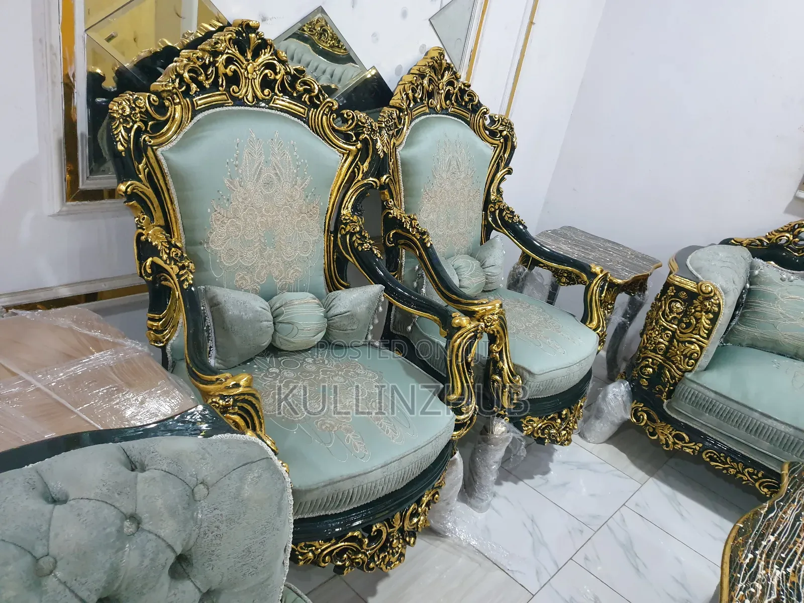 High Quality Egyptian Royal Fabric 9 Seater Sofa, 2stool