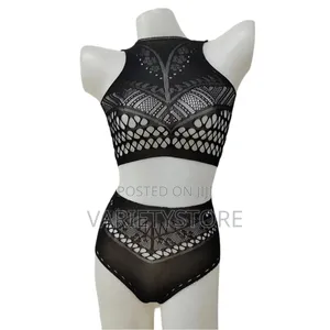 Lingerie Women Fishnet Two-Piece Suit Bra Panty