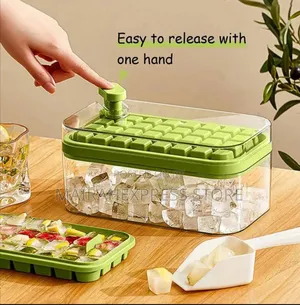 32 Grid Silicone Ice Cube Tray Mould With Lid Shovel Box