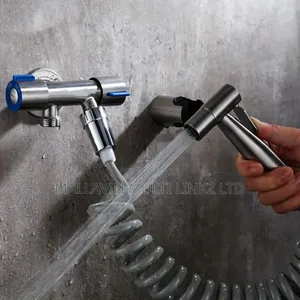 Stainless Steel Bidet Sprayer With Toilet Valve Connector.